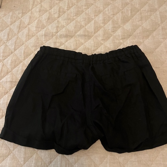Old Navy High Waisted Linen Blend Shorts Black Size 4 - Picture 4 of 4